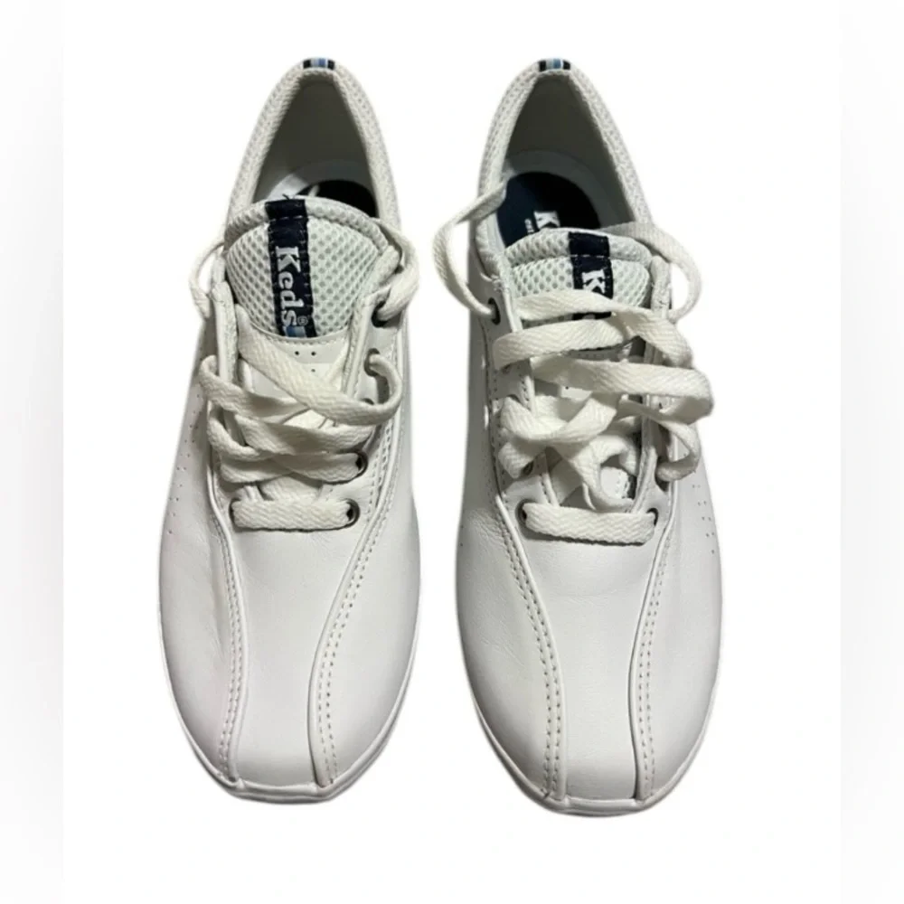 Keds White Leather Lace-Up Perforated Sneaker - Picture 6 of 6